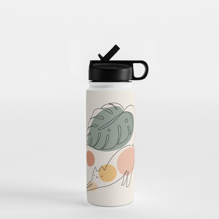 Cat and Plant 34 Water Bottle Gallery Image 1