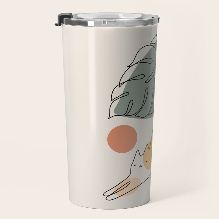 Cat and Plant 34 Travel Mug Gallery Image 3