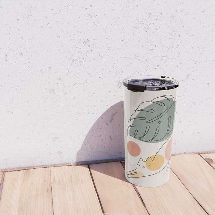 Cat and Plant 34 Travel Mug Gallery Image 4