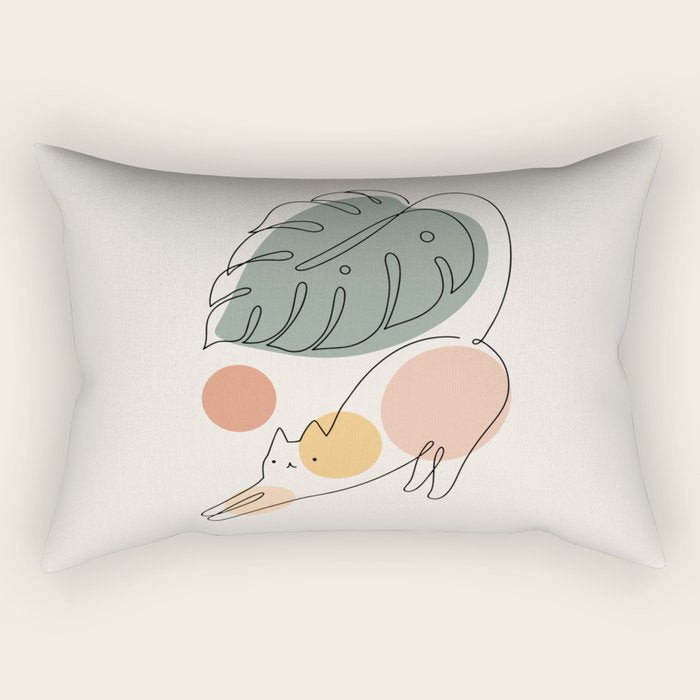 Cat and Plant 34 Rectangular Pillow Gallery Image 1