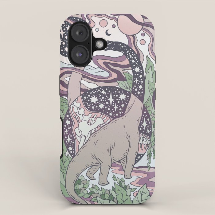 Jurassic Portal | Purple Haze Palette | Dinosaur Science Fiction Art iPhone Case Gallery Image 1