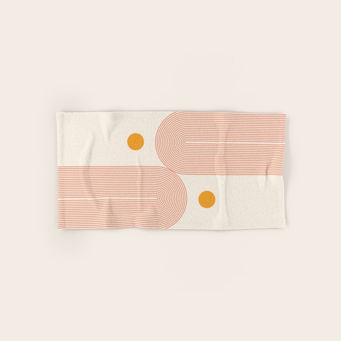Abstraction_SUN_DOUBLE_LINE_POP_ART_Minimalism_001C Bath Towel Gallery Image 1