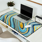Blue marbled waves Desk Mat Gallery Image 2