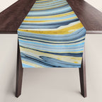 Blue marbled waves Table Runner Gallery Image 1