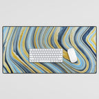 Blue marbled waves Desk Mat Gallery Image 1