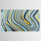 Blue marbled waves Tablecloth Gallery Image 2