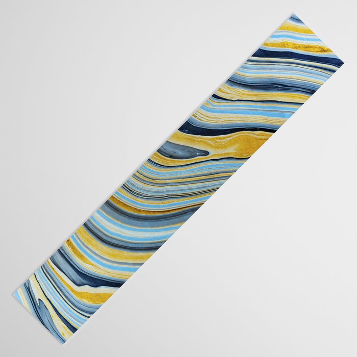 Blue marbled waves Table Runner Gallery Image 3