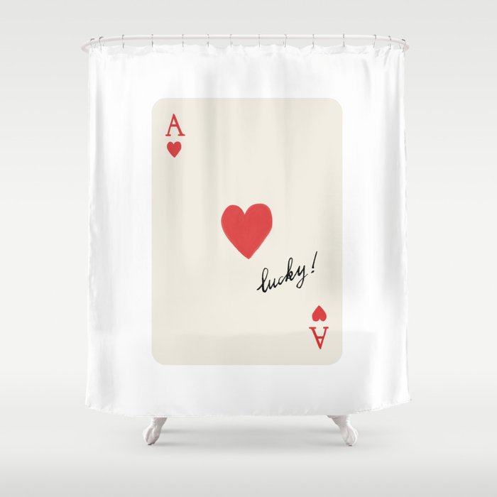 Ace of Hearts - Lucky Red Shower Curtain Gallery Image 1