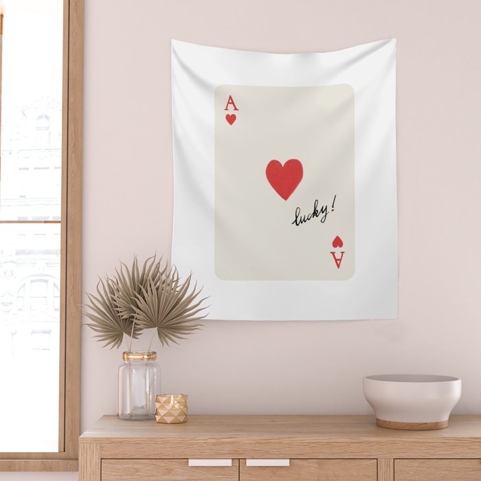 Ace of Hearts - Lucky Red Wall Tapestry Gallery Image 2