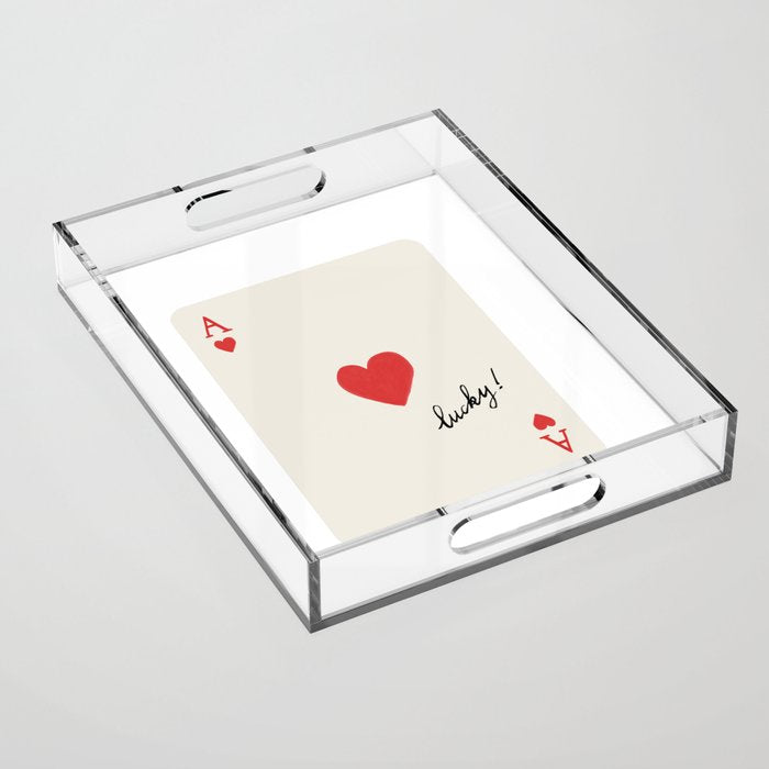 Ace of Hearts - Lucky Red Acrylic Tray Gallery Image 1