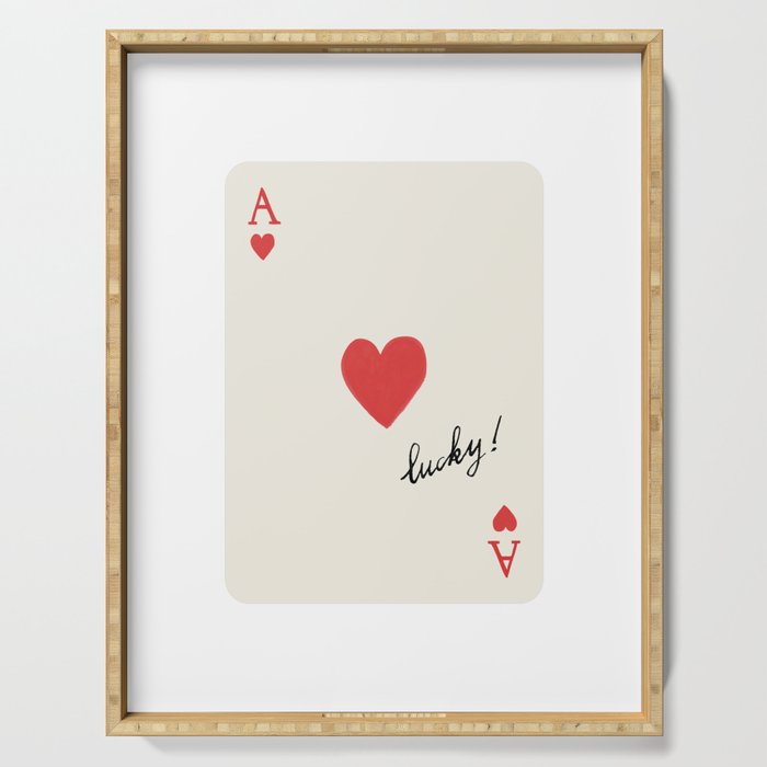 Ace of Hearts - Lucky Red Serving Tray Gallery Image 1
