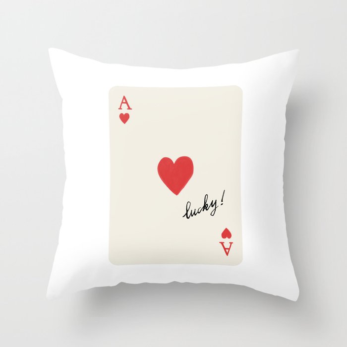Ace of Hearts - Lucky Red Throw Pillow Gallery Image 1