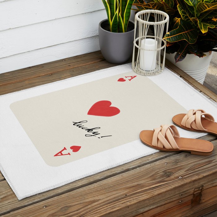 Ace of Hearts - Lucky Red Outdoor Rug Gallery Image 2