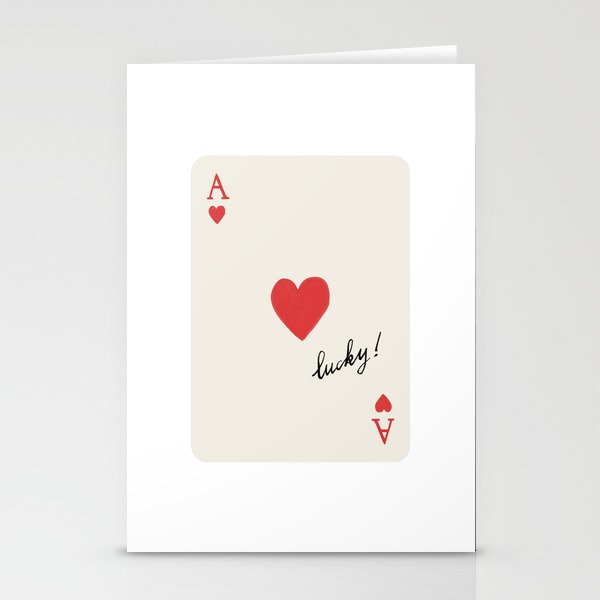 Ace of Hearts - Lucky Red Stationery Card Gallery Image 1