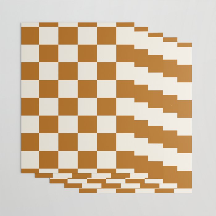 Checkered (Golden Cream) Wrapping Paper Gallery Image 3
