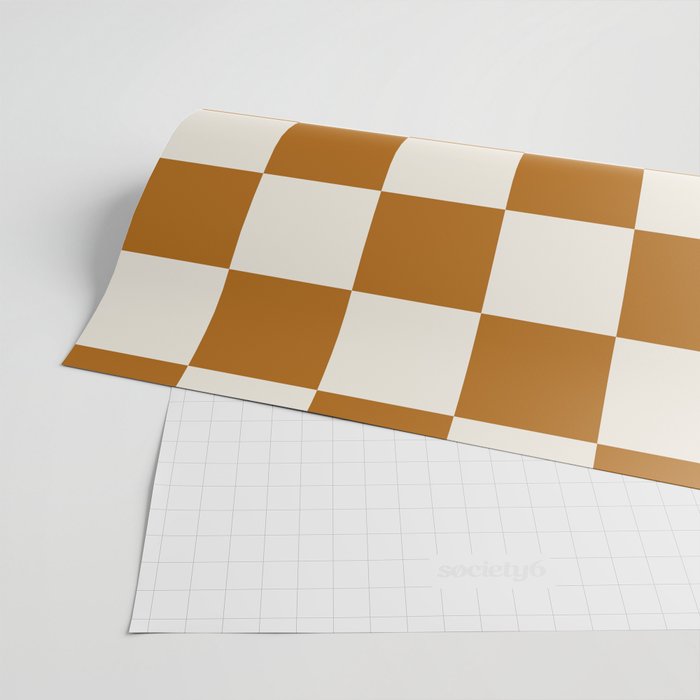 Checkered (Golden Cream) Wrapping Paper Gallery Image 2