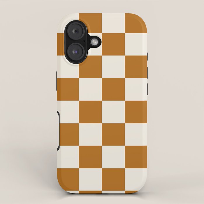 Checkered (Golden Cream) iPhone Case Gallery Image 1