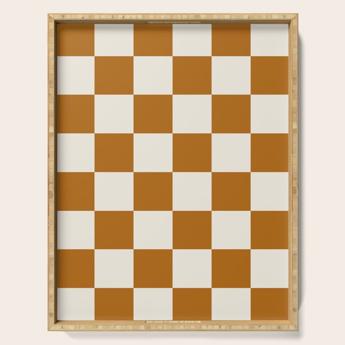 Checkered (Golden Cream) Serving Tray Gallery Image 1