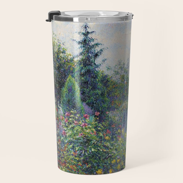 Camille Pissarro Garden and Chicken Coop at Octave Mirbeau's, Les Damps still life portrait painting Travel Mug Gallery Image 3