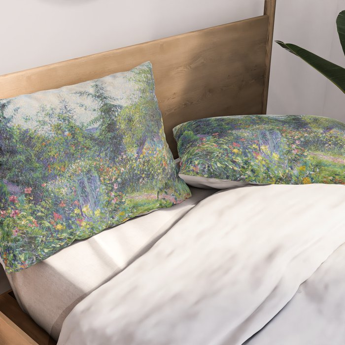 Camille Pissarro Garden and Chicken Coop at Octave Mirbeau's, Les Damps still life portrait painting Pillow Sham Gallery Image 2