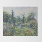 Camille Pissarro Garden and Chicken Coop at Octave Mirbeau's, Les Damps still life portrait painting Throw Blanket Gallery Image 2
