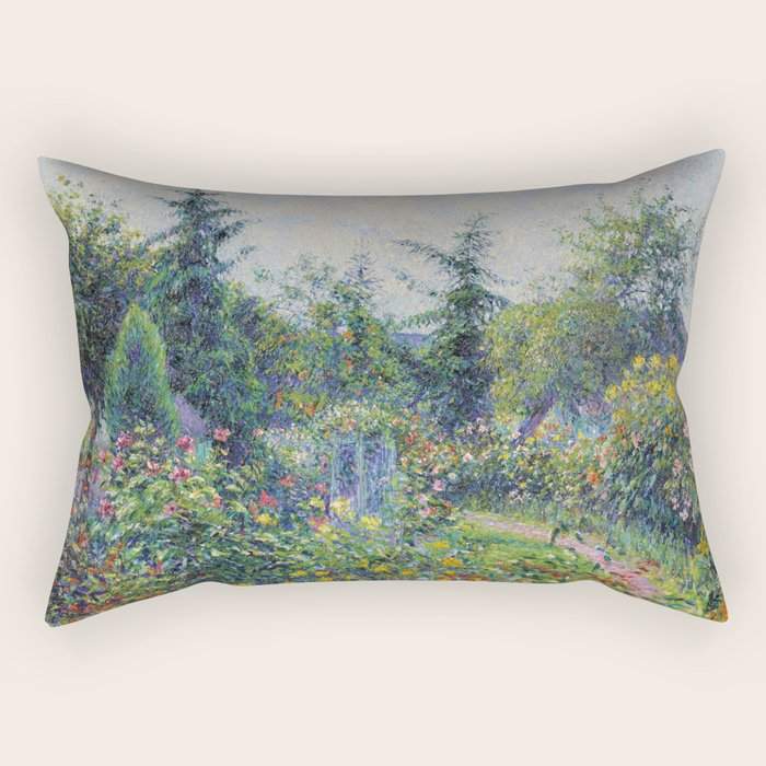 Camille Pissarro Garden and Chicken Coop at Octave Mirbeau's, Les Damps still life portrait painting Rectangular Pillow Gallery Image 2
