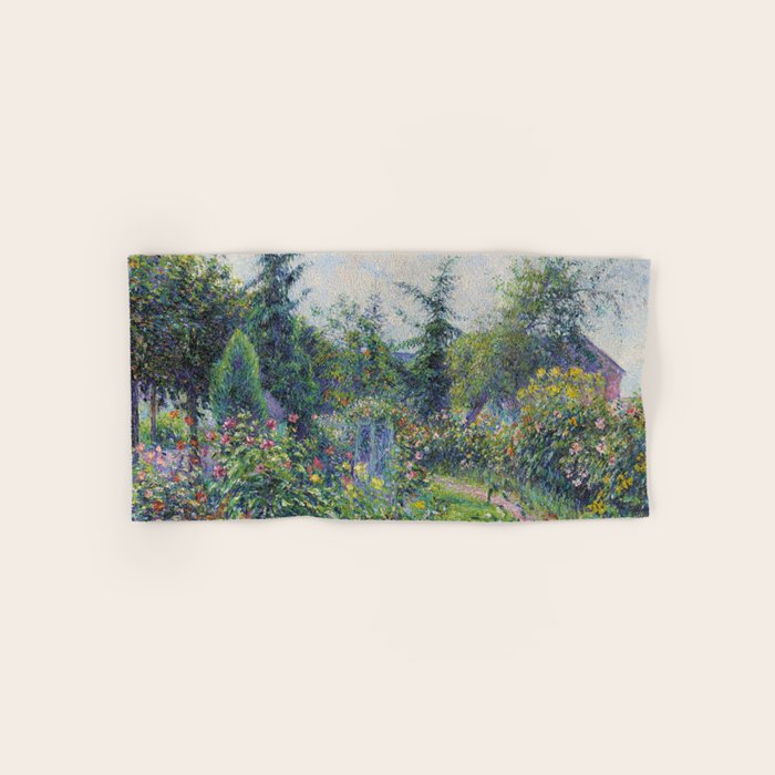 Camille Pissarro Garden and Chicken Coop at Octave Mirbeau's, Les Damps still life portrait painting Bath Towel Gallery Image 1