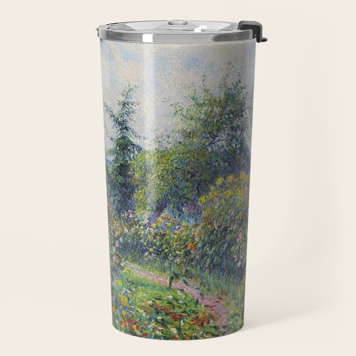 Camille Pissarro Garden and Chicken Coop at Octave Mirbeau's, Les Damps still life portrait painting Travel Mug Gallery Image 2
