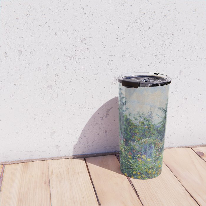 Camille Pissarro Garden and Chicken Coop at Octave Mirbeau's, Les Damps still life portrait painting Travel Mug Gallery Image 4