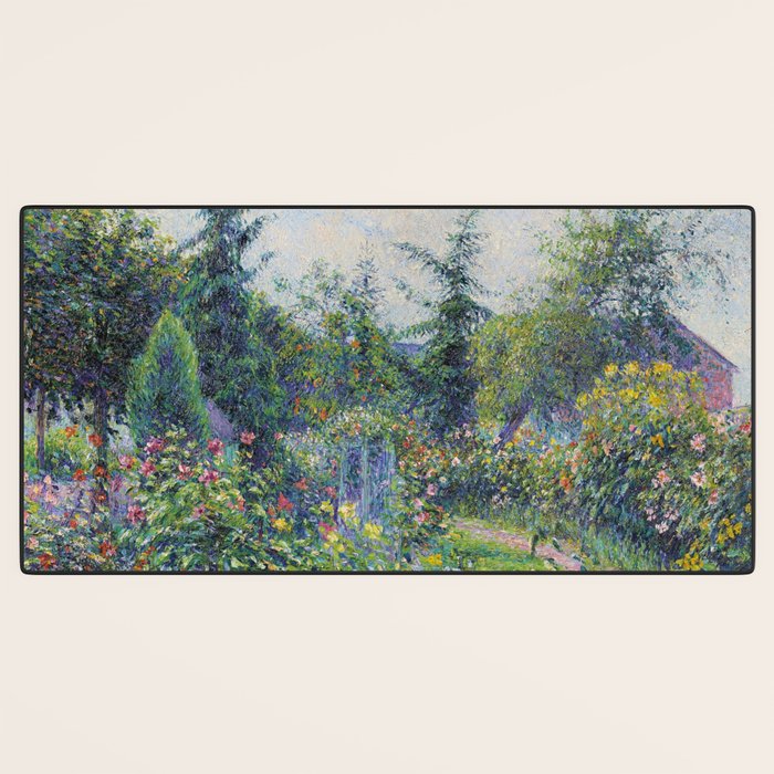 Camille Pissarro Garden and Chicken Coop at Octave Mirbeau's, Les Damps still life portrait painting Desk Mat Gallery Image 3