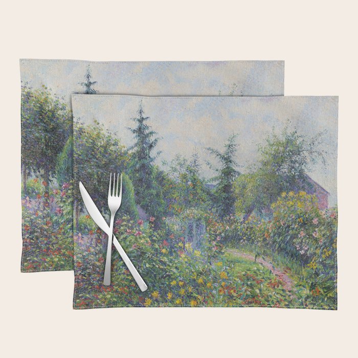 Camille Pissarro Garden and Chicken Coop at Octave Mirbeau's, Les Damps still life portrait painting Placemat Gallery Image 1