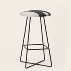 Black and White Minimalist Shapes Mid century Ink painting Stool Gallery Image 1