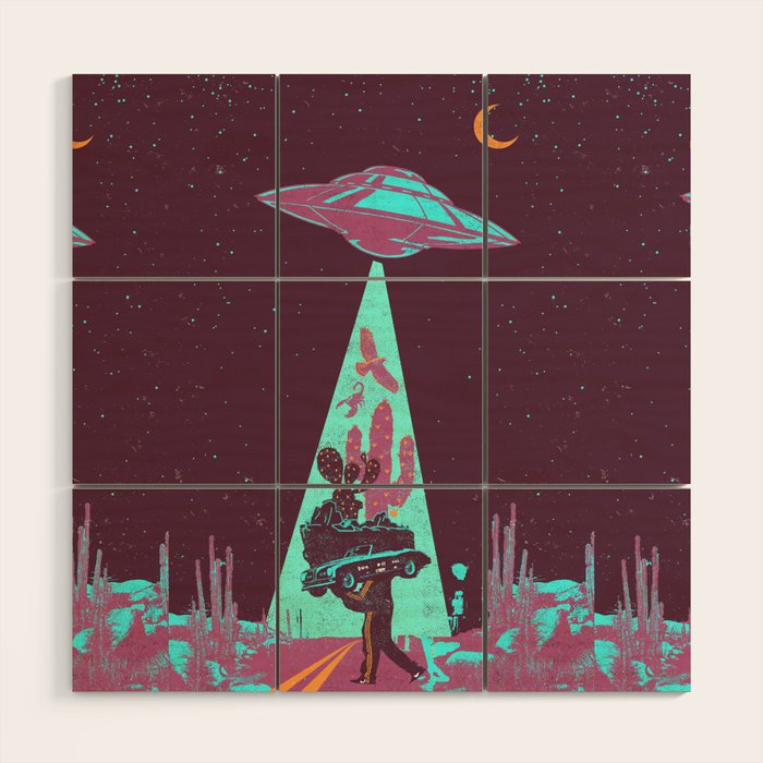 DESERT UFO Wood Wall Art Gallery Image 1
