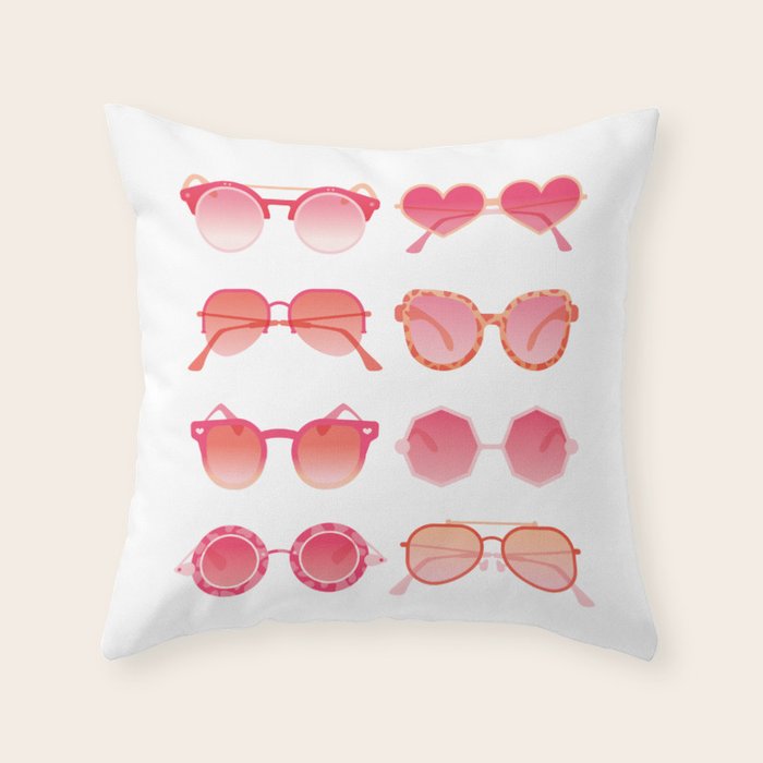 Sunglasses Collection - Pink OmbrÃ© Palette Throw Pillow Gallery Image 6