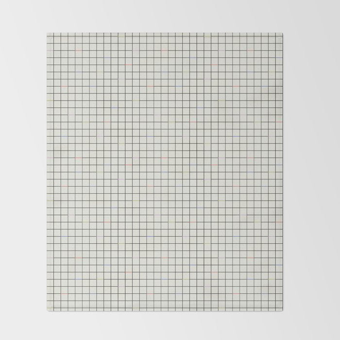 Minimalist Black and Off-White Grid with Color Accents Throw Blanket Gallery Image 2