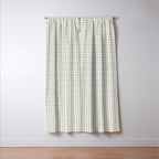 Minimalist Black and Off-White Grid with Color Accents Window Curtain Gallery Image 3