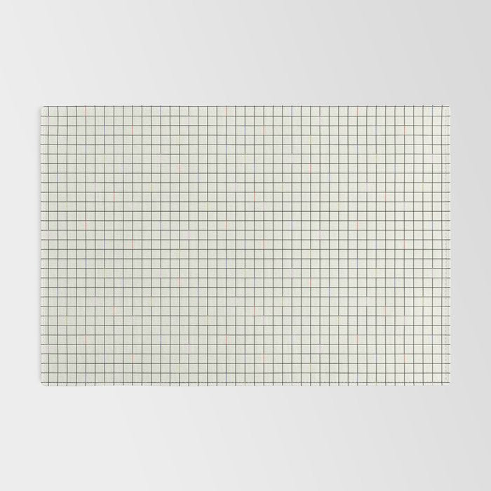 Minimalist Black and Off-White Grid with Color Accents Rug Gallery Image 2