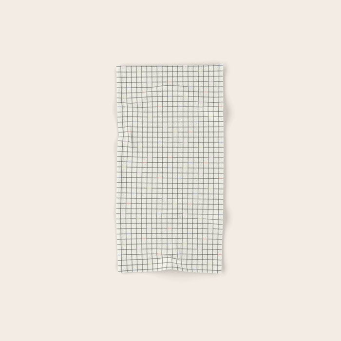 Minimalist Black and Off-White Grid with Color Accents Bath Towel Gallery Image 1