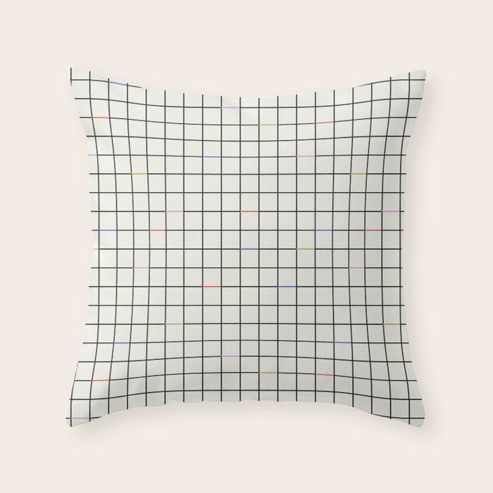 Minimalist Black and Off-White Grid with Color Accents Throw Pillow Gallery Image 6