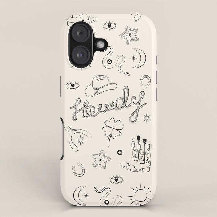 Howdy. Black and White Good Luck Charms iPhone Case Gallery Image 1