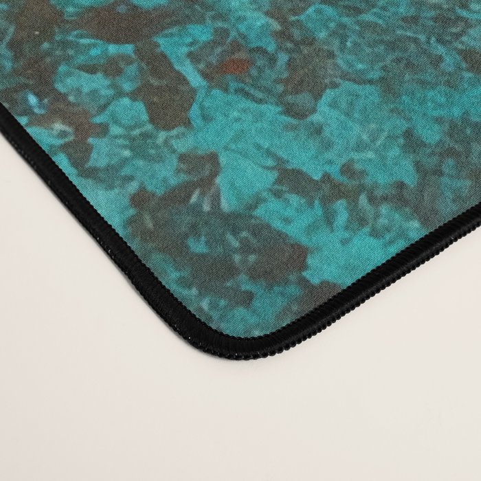 Teal and Copper Rust in Vintage Aesthetic Grunge Desk Mat Gallery Image 4