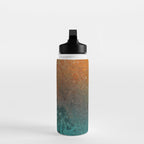 Teal and Copper Rust in Vintage Aesthetic Grunge Water Bottle Gallery Image 3