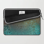 Teal and Copper Rust in Vintage Aesthetic Grunge Laptop Sleeve Gallery Image 2