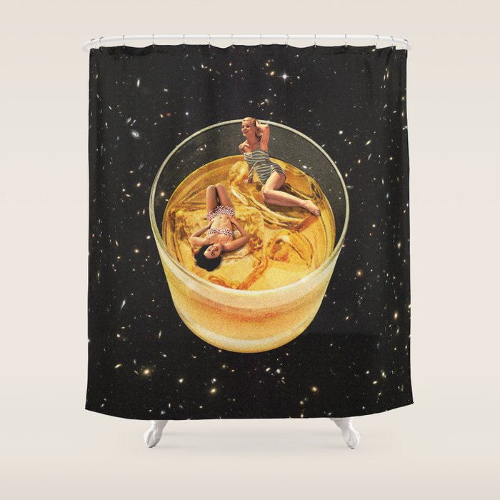 Whisky besties II - Whiskey on the rocks Shower Curtain Gallery Image 1