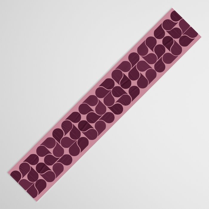 Elegant Burgundy Teardrop Pattern on Mauve Table Runner Gallery Image 3