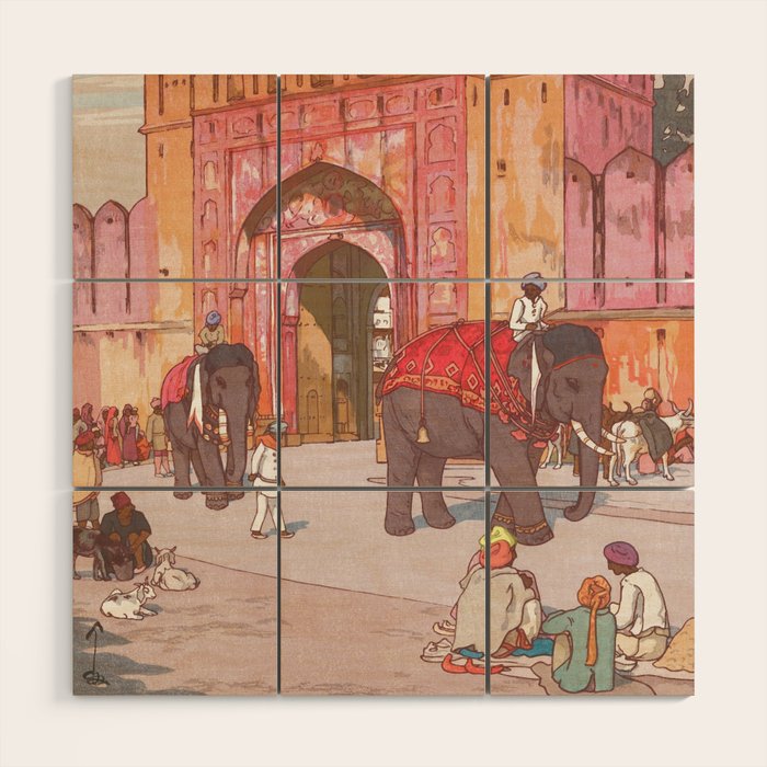 Hiroshi Yoshida, Ajmer Gate, Jaipur, India - Vintage Japanese Woodblock Print Art Wood Wall Art Gallery Image 1