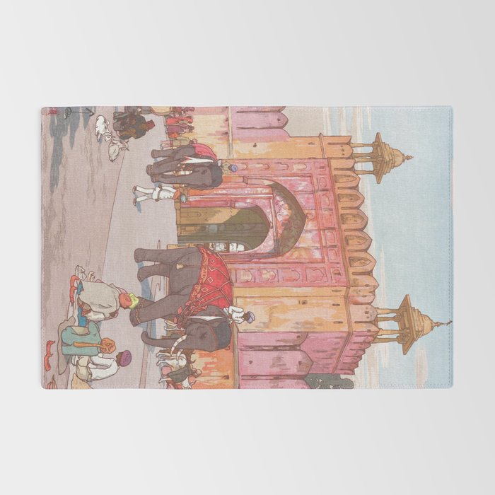 Hiroshi Yoshida, Ajmer Gate, Jaipur, India - Vintage Japanese Woodblock Print Art Rug Gallery Image 2