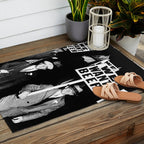 We Want Beer, Black and White, Vintage Prohibition Art Outdoor Rug Gallery Image 2