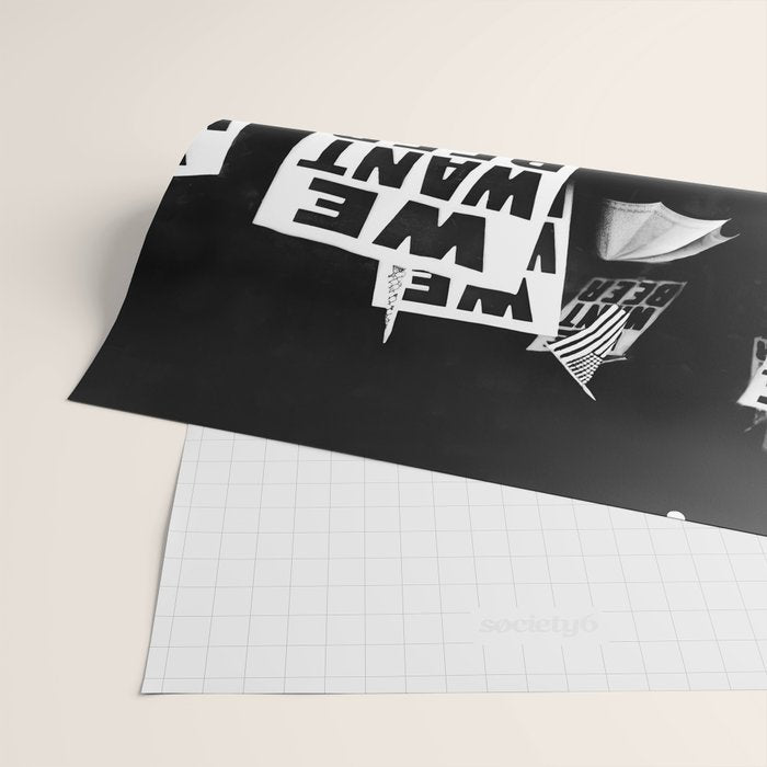 We Want Beer, Black and White, Vintage Prohibition Art Wrapping Paper Gallery Image 2