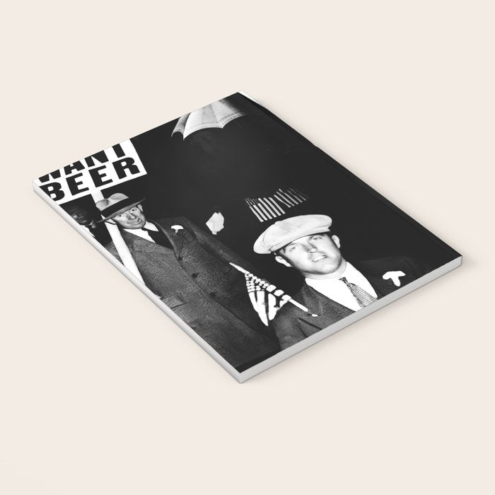 We Want Beer, Black and White, Vintage Prohibition Art Notebook Gallery Image 3
